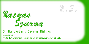 matyas szurma business card