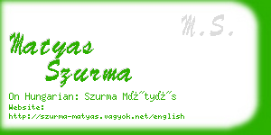 matyas szurma business card